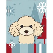 PATIOPLUS Winter Holiday Buff Poodle Flag Garden Size PA255375